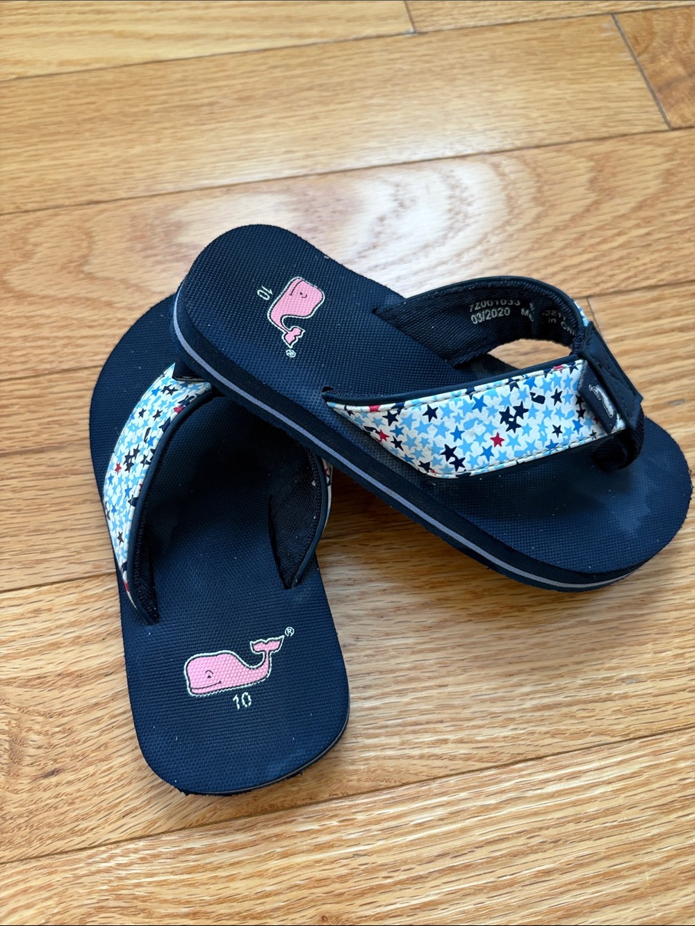 Vineyard Vines Kids Navy Star Print Flip Flops - Toddler 10
